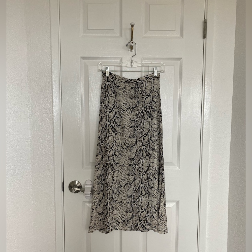 Reformation Neutral Snake Print Maxi Skirt Size 0